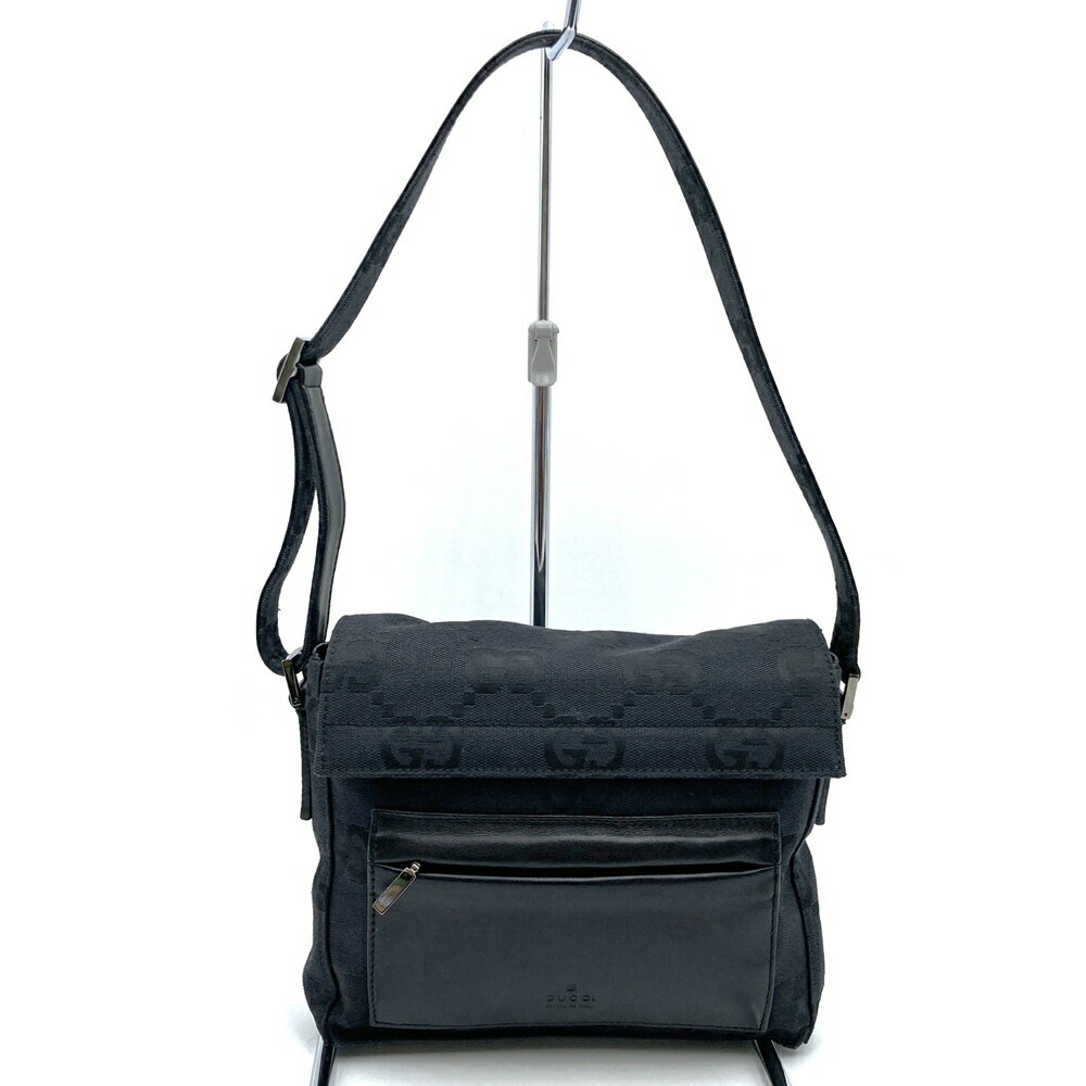 楽天Brand Shop RingGUCCI グッチ 001 3307 ショルダーバッグ ミニバッグ ジャンボGG GGキャンバス レザー ブラック 黒 レディース メンズ カジュアル ファッション【中古】