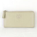 『USED』LOEWE ロエベ ラウンドジップ 長財布 ベージュ レザー