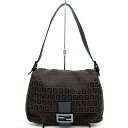 FENDI フェンディ マンマバケット ズッキーノ ショルダーバッグ コットンキャンバス ブラウン レディース 【中古】