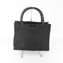 美品『USED』GUCCI【グッチ】 002・1016・002865 ショルダーバッグ 2way トートバッグ ナイロン/バンブー レディース