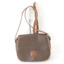 『USED』 CELINE セリーヌ マカダム ショルダーバッグ PVC/レザー ブラウン レディース 角丸 かわいいシルエット【中古】