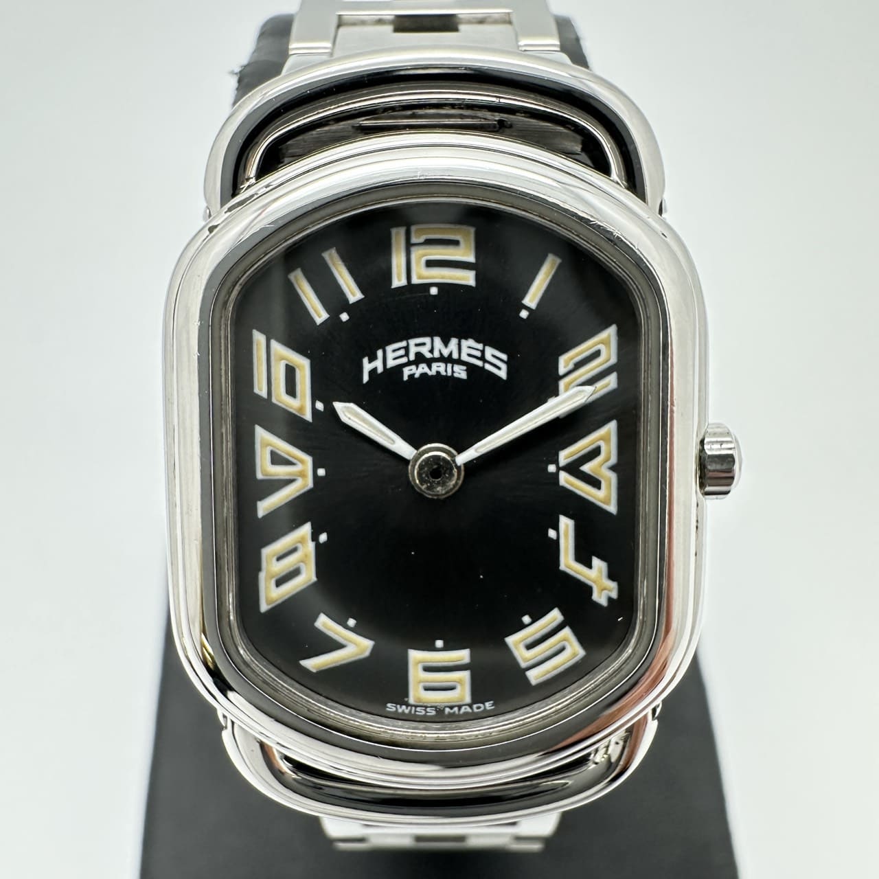 【磨き済】HEMES エルメス ラリー RA1.210 腕時計 クオーツ シルバー ブラック レディース メンズ ファッション プレゼント USED【中古】(2)