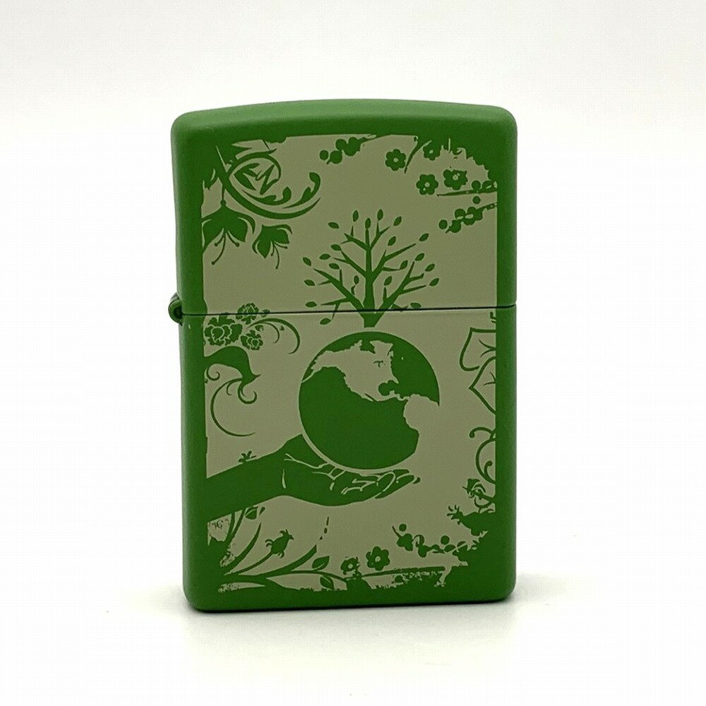 インサイドユニット未使用/ ZIPPO ジッポ ライター エコ/アース 地球デザイン 2015年製 グリーン メンズ レディース【中古】