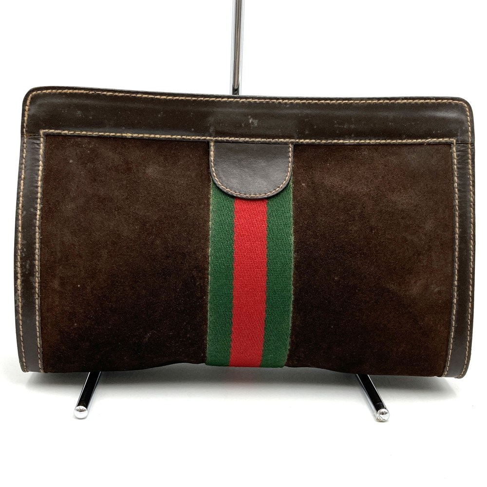 Rakuten - GUCCI グッチ オールドグッチ クラッチバッグ ポーチ シェリー スウェード レザー ダークブラン ヴィンテージ レディース【中古】