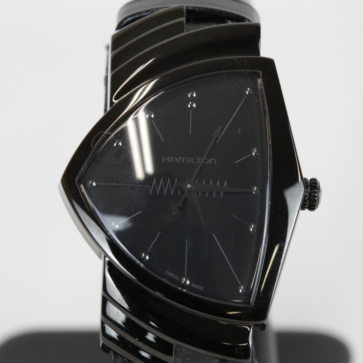 超美品『USED』HAMILTON【ハミルトン】H244010 ベンチュラ 箱/ケース/カード有 腕時計 ステンレススチール ブラック クォーツ メンズ