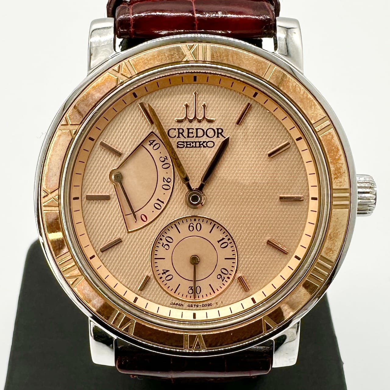 SEIKO セイコー クレドール メカニカル パワーリザーブ GCAY999 4S79-0020 腕時計 手巻き クロコ ゴールド PG メンズ USED【中古】