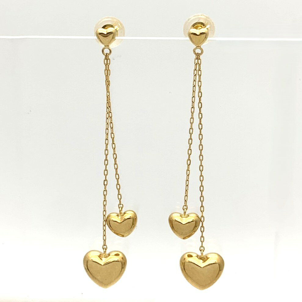 樂天商城 - K18YG ハートピアス 1.0g ゆれる かわいい レディース アクセサリー ファッション【中古】