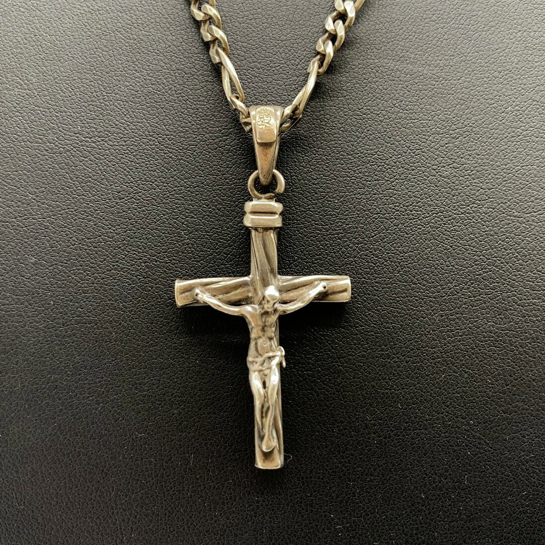 乐天商城 - シルバー925 ロザリオネックレス キリスト 十字架 ペンダント 25.6g 全長60cm レディース メンズ アクセサリー【中古】