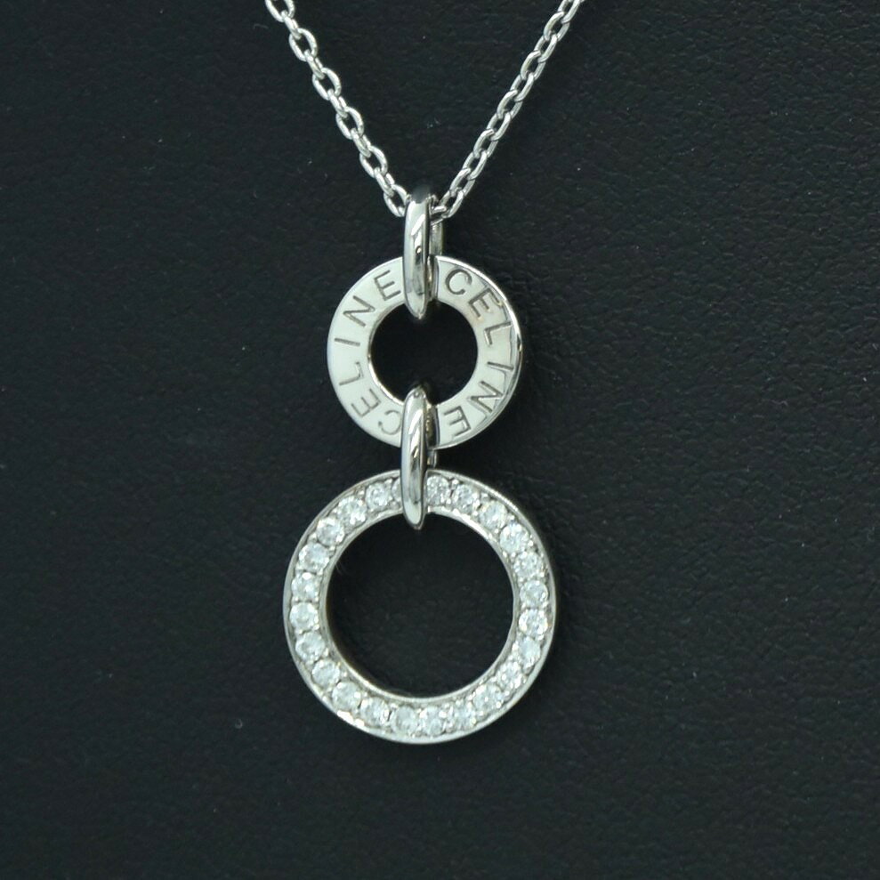 Other - K18WG/ダイヤモンド CELINE サークル ネックレス ホワイトゴールド アクセサリー ジュエリー レディース メンズ ファッション カジュアル【中古】