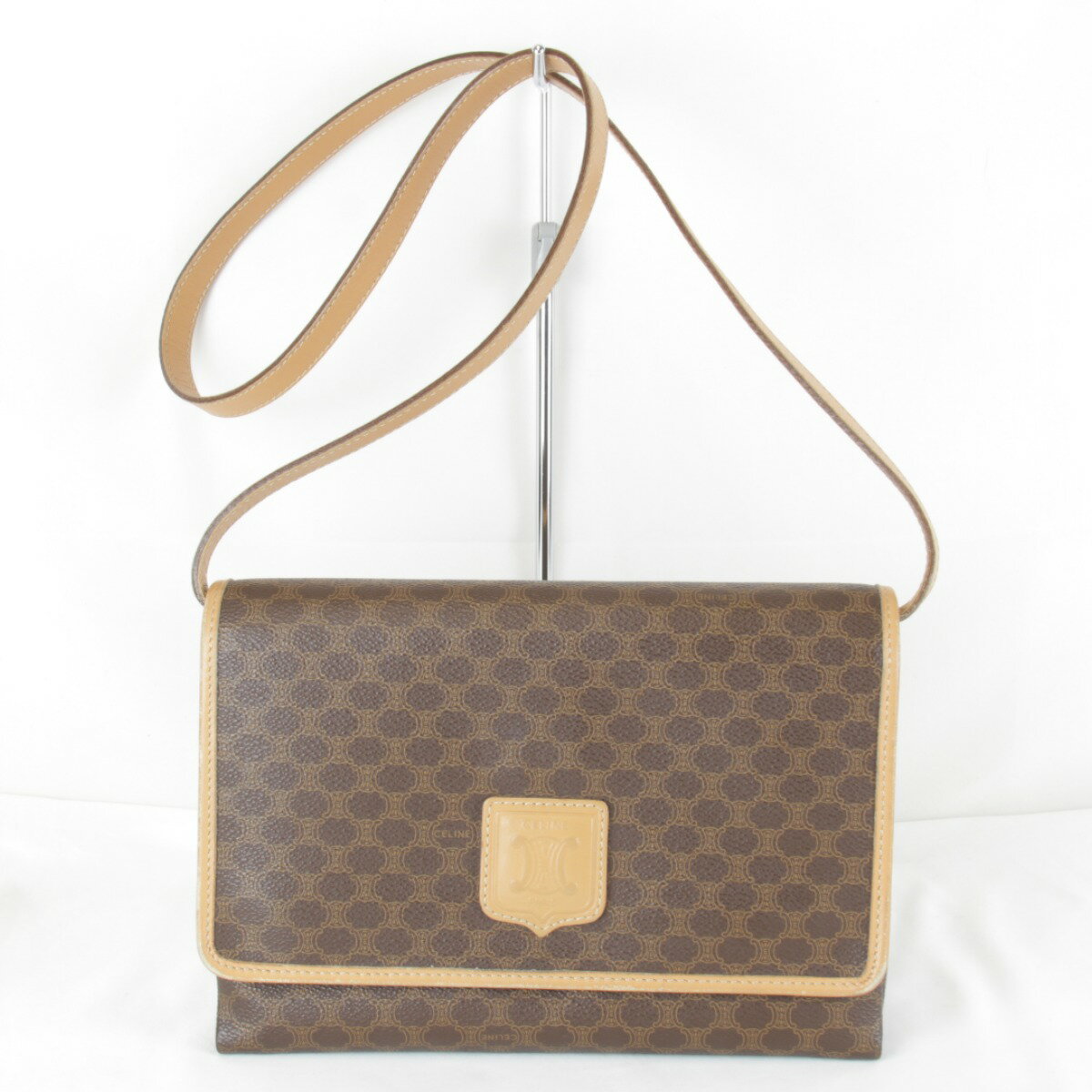 Rakuten - 【価格改定】『USED』 CELINE セリーヌ マカダム ショルダーバッグ PVC/レザー ブラウン レディース【中古】