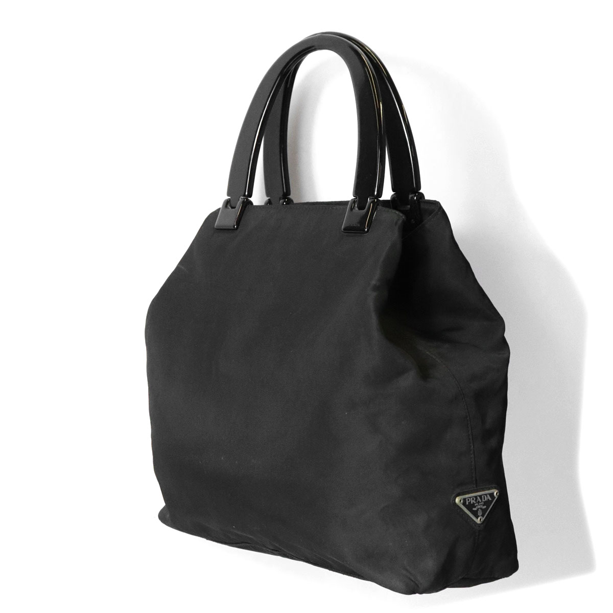 樂天商城 - PRADA プラダ ハンドバッグ プラスチックハンドル ナイロン ブラック レディース【中古】