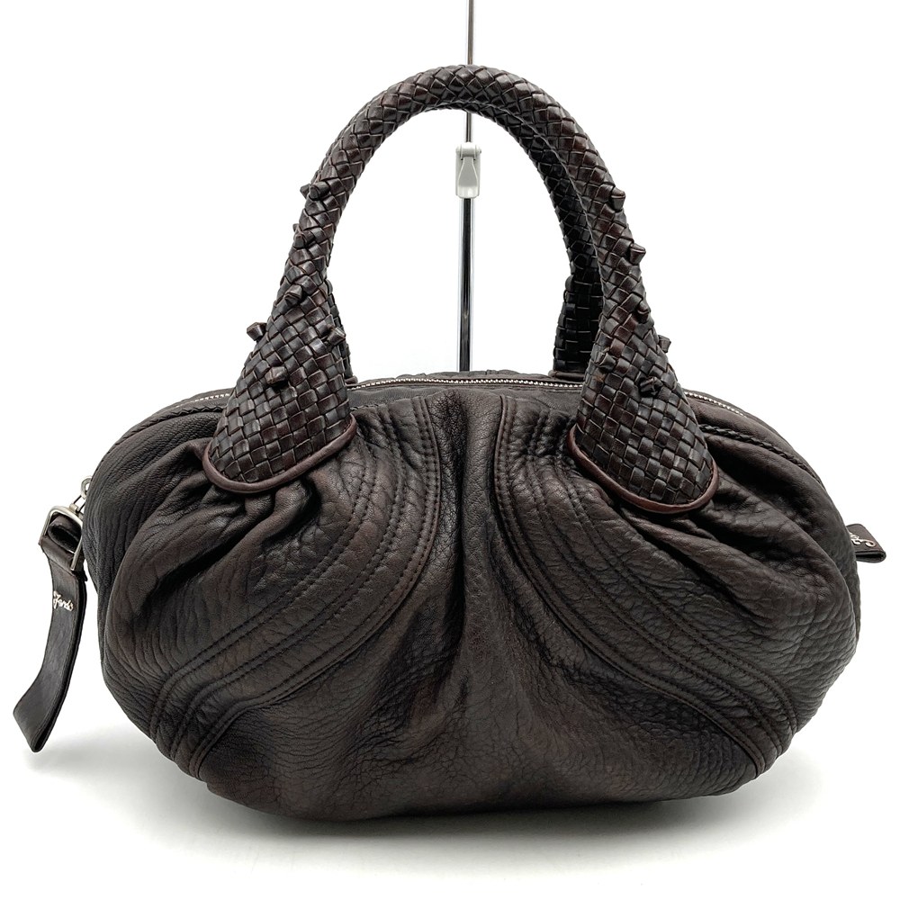 FENDI - FENDI フェンディ 8BL078 ハンドバッグ スパイバッグ レザー ブラウン レディース【中古】