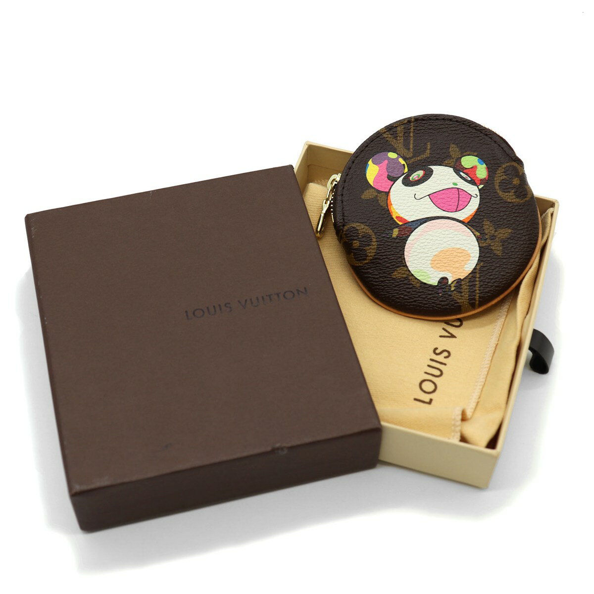 Rakuten - 美品 LOUIS VUITTON ルイ・ヴィトン ポルトモネ・ロン M61928 コインケース プティ・パンダ 村上隆 スーパーフラット モノグラムキャンバス ブラウン レディース【中古】