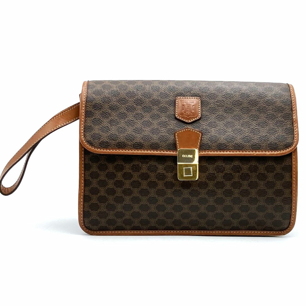 樂天商城 - CELINE セリーヌ M08 セカンドバッグ マカダム ブラウン クラッチバッグ 小物入れ PVC レディース メンズ ファッション 【中古】