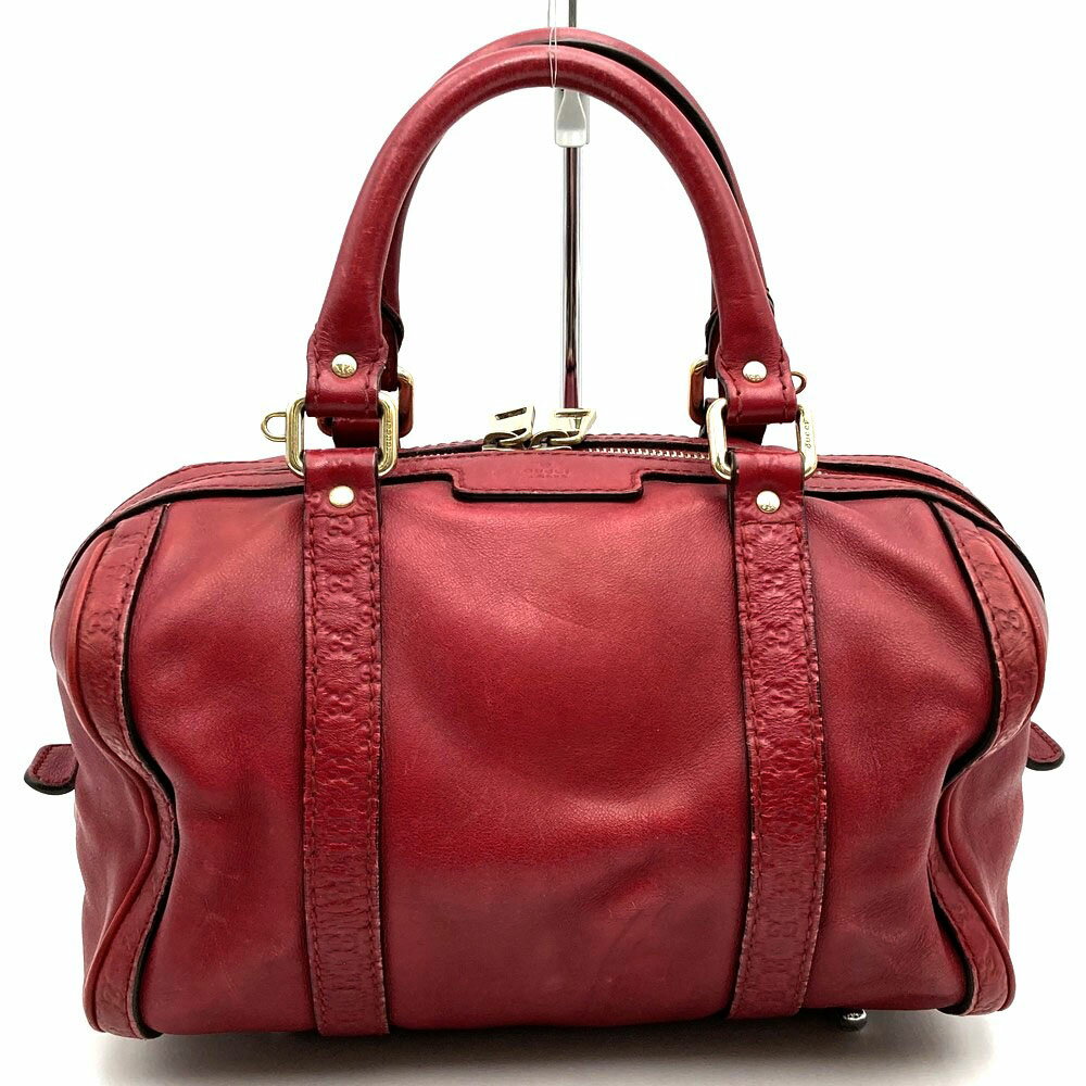 Rakuten - GUCCI グッチ 269876 ミニボストンバッグ ハンドバッグ レザー レッド レディース【中古】