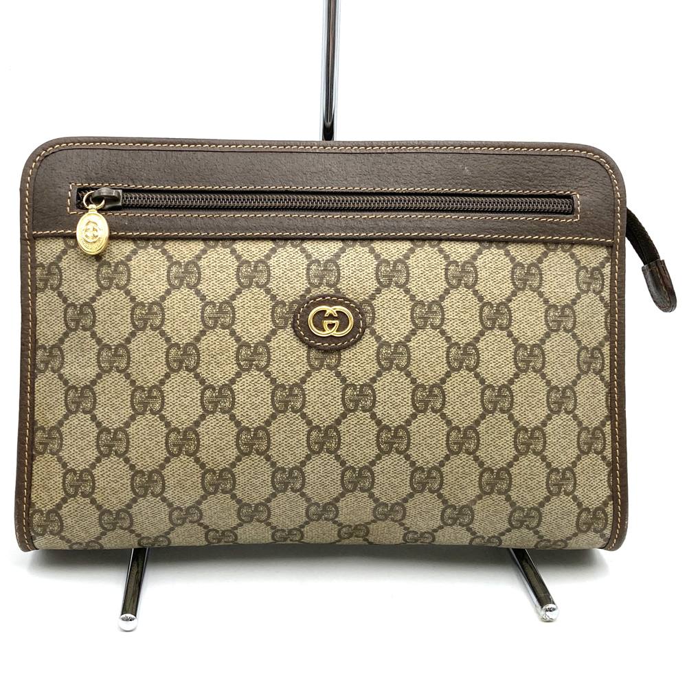 Rakuten - GUCCI グッチ 014 122 クラッチバッグ GGスプリームキャンバス/PVC ブラウン メンズ レディース【中古】