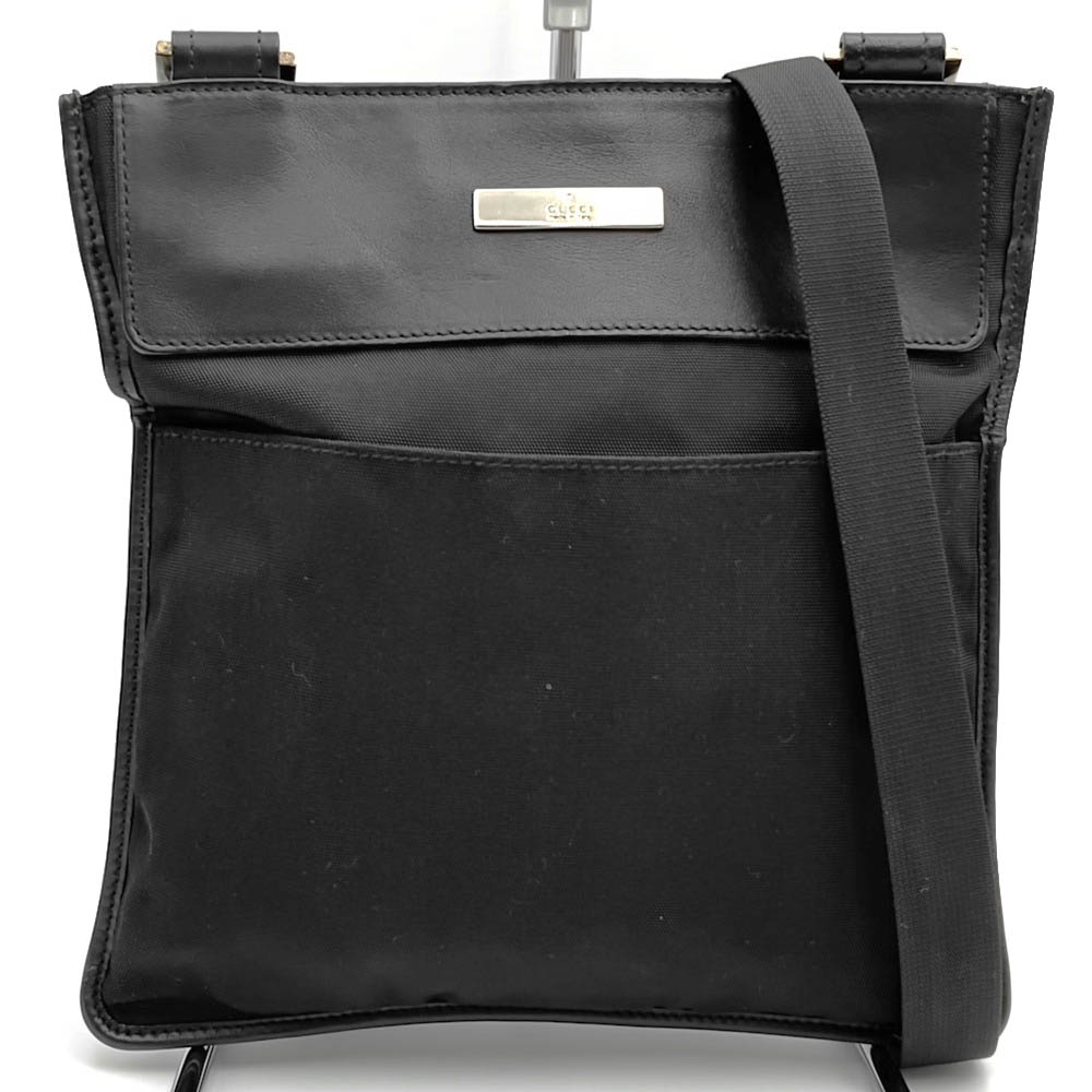 乐天商城 - GUCCI グッチ 019 0348 ショルダーバッグ 斜め掛け ナイロン/レザー ブラック レディース メンズ【中古】