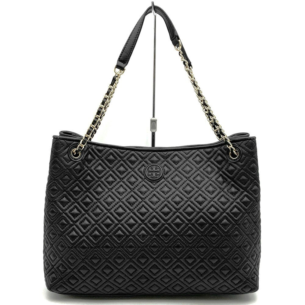 乐天商城 - TORY BURCH トリーバーチ トートバッグ ショルダーバッグ チェーン レザー ブラック レディース【中古】