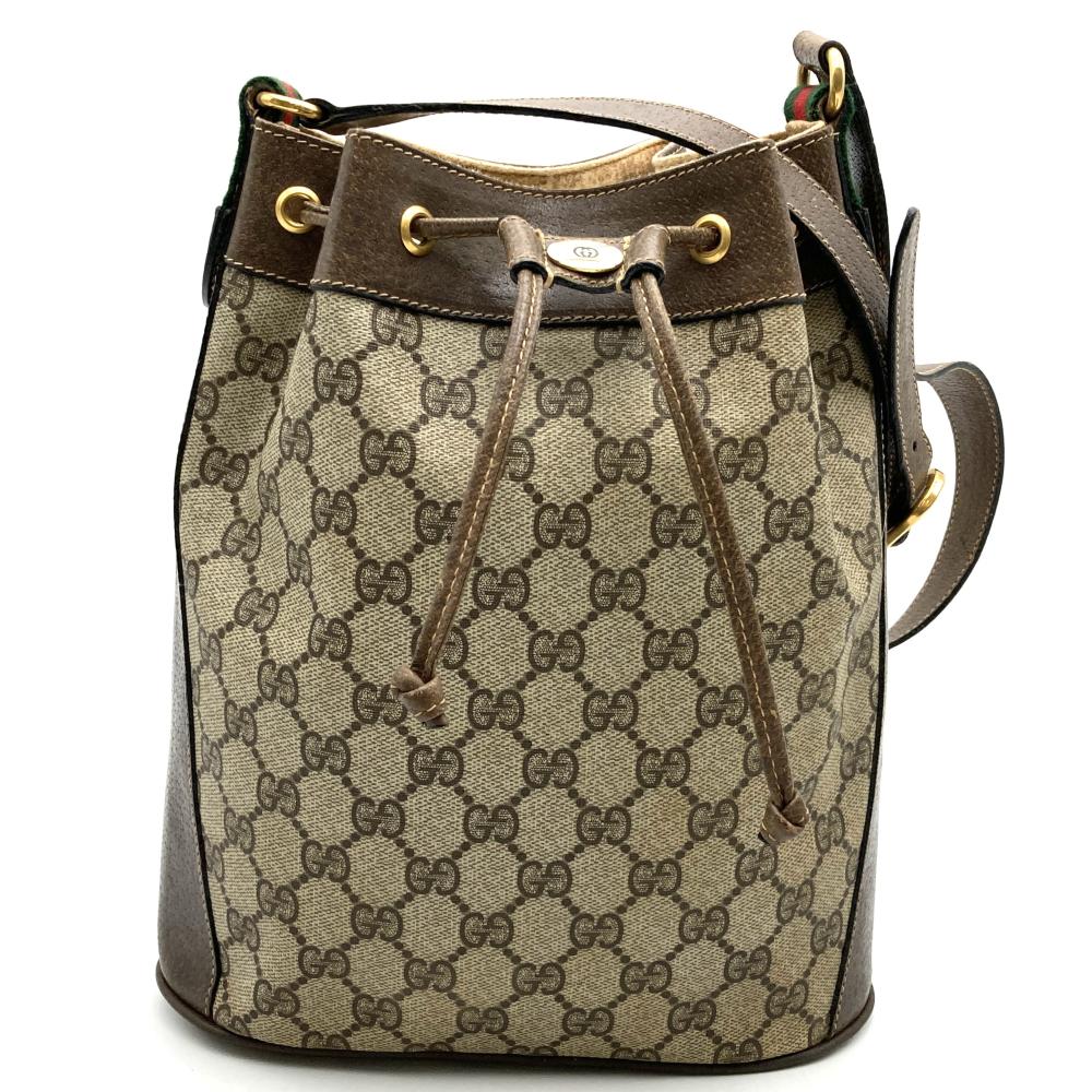 gucci///////////////\' - GUCCI グッチ ショルダーバッグ 巾着型 シェリー GGスプリーム レザー レディース オールド ヴィンテージ【中古】