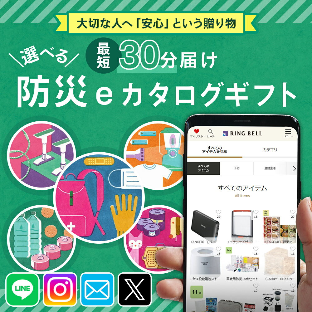 スマホで贈れる eカタログギフト リンベル 防災カタログギフト デジタルカタログギ...
