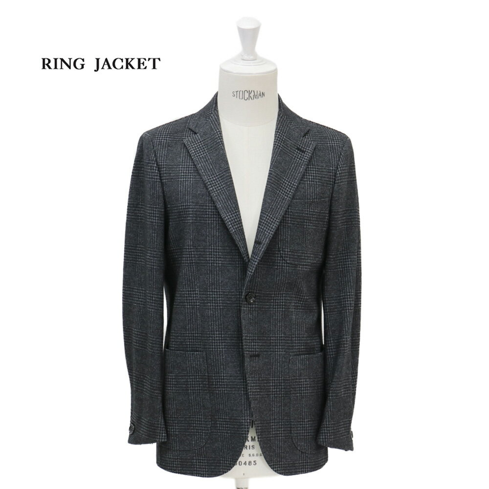 【公式】RING JACKETウール コットン3Bジャージージャケット【グレー/グレンチェック】Model NO-297 DONDI JERSEY