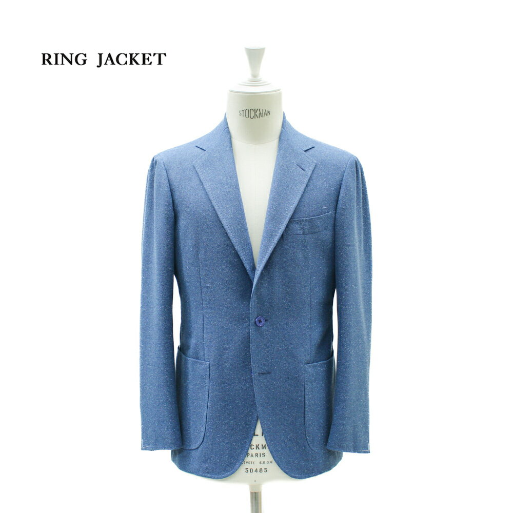楽天RINGJACKET OUTLET【公式】RING JACKET MEISTER ウール・シルク3Bジャケット【ブルー】Model NO-300