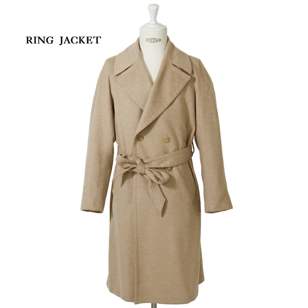 【公式】RING JACKETカシミヤ・ヴィキューナ4Bダブルラグランコート【ベージュ/無地】RJCO-22 PIACENZA / COCOON ROYAL C...