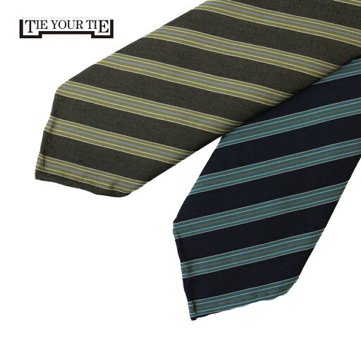 TIE YOUR TIE タイユアタイ ストライプタイ FRANK SFODEERATO【ネイビー・ブラウン】 TIE YOUR TIE タイユアタイ ストライプタイ FRANK SFODEERATO【ネイビー・ブラウン】