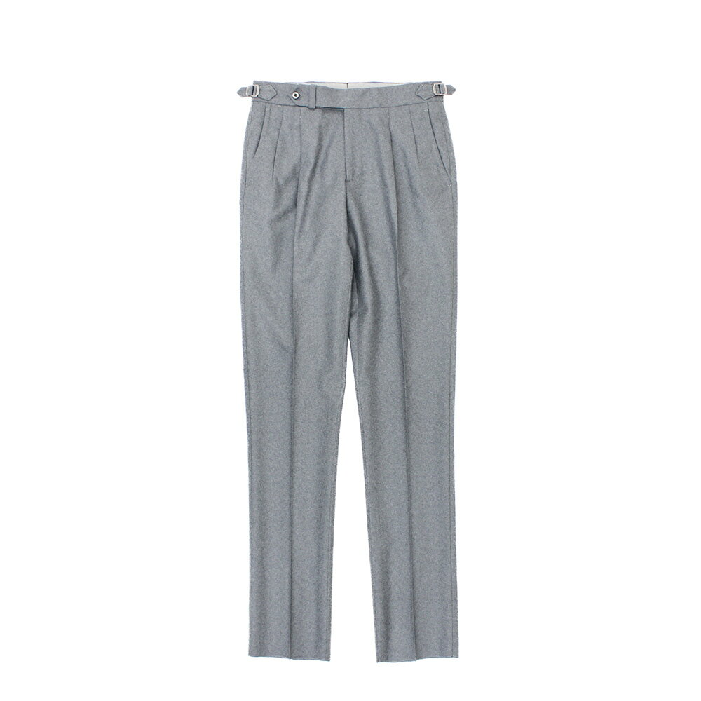 2プリーツ サイドバックル トラウザース ライトグレー