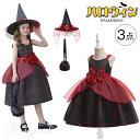 ハロウィン コスプレ 仮装 子供 ワンピース 帽子付き プリンセスドレス キッズ 3点セット ハロウィン 衣装 コスチューム 女の子 仮装 お姫様 チュール ワ...