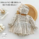 ベビー服 女の子 ワンピース 帽子付き 2点セット ベビー ドレス 花柄 レースチュール ロンパース ワンピース 長袖 女の子 可愛い 秋 冬 ナチュラル おし...