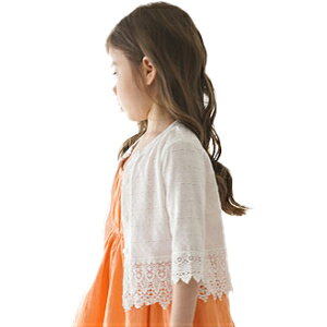レース　カーディガン　刺繍レース 韓国子供服　CCOMMA.J 韓国子ども服 キッズアウ...