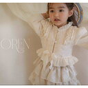 子供服 ブラウス Tシャツ 女の子 レースシャツ リボン 子ども服 長袖シャツ フリルシャツ キッズ シャツ アイボリー OREN 長袖カットソー 韓国子供服 シースルー レース 韓国子ども服 可愛い プリンセス 上品 80cm90cm110cm120cm