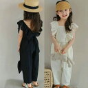 上下セット キャミ 女の子 レース 花 リボン 子ども服 パンツ付きスカート キッズシャツ アイボリー ピンク 黒ブラック クリーム 半袖 フリル 可愛い 11...
