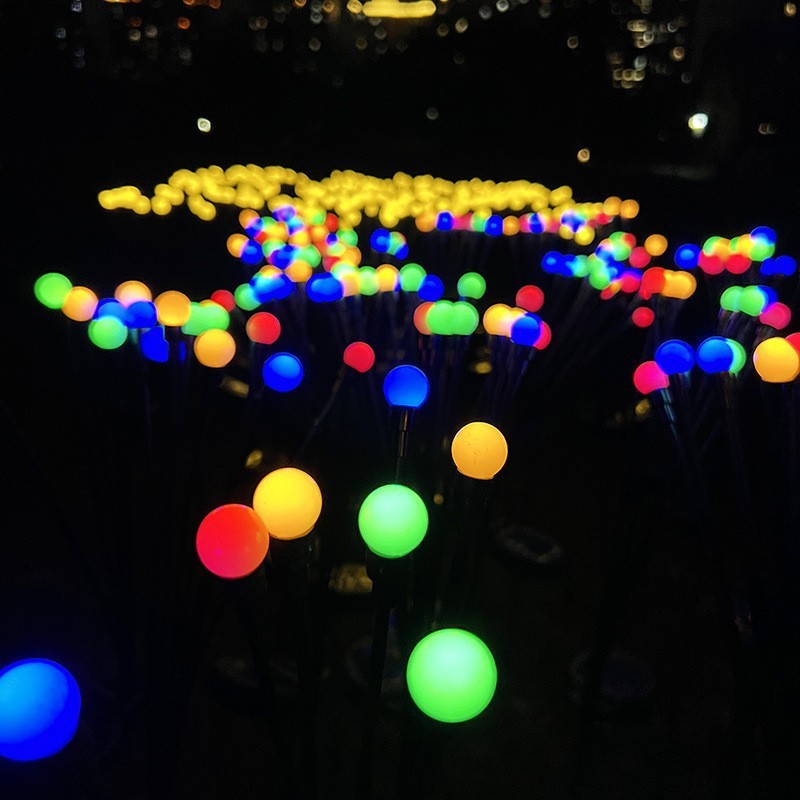 乐天商城 - 【4個セット】ソーラー LED 植物ライト 6灯 フィレフライ風 庭園灯 常点灯/点滅 防水仕様 防滴タイプ 高輝度省エネ 72cm アウトドア ガーデンライト