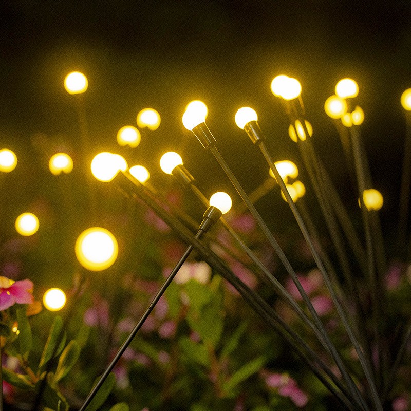 VOOPHの【4個セット】ソーラー LED 植物ライト 6灯 フィレフライ風 庭園灯 常点灯/点滅 防水仕様 防滴タイプ 高輝度省エネ 72cm アウトドア ガーデンライト｜アングル2