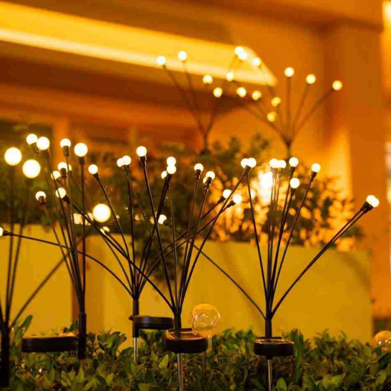 VOOPHの【4個セット】ソーラー LED 植物ライト 6灯 フィレフライ風 庭園灯 常点灯/点滅 防水仕様 防滴タイプ 高輝度省エネ 72cm アウトドア ガーデンライト｜アングル3