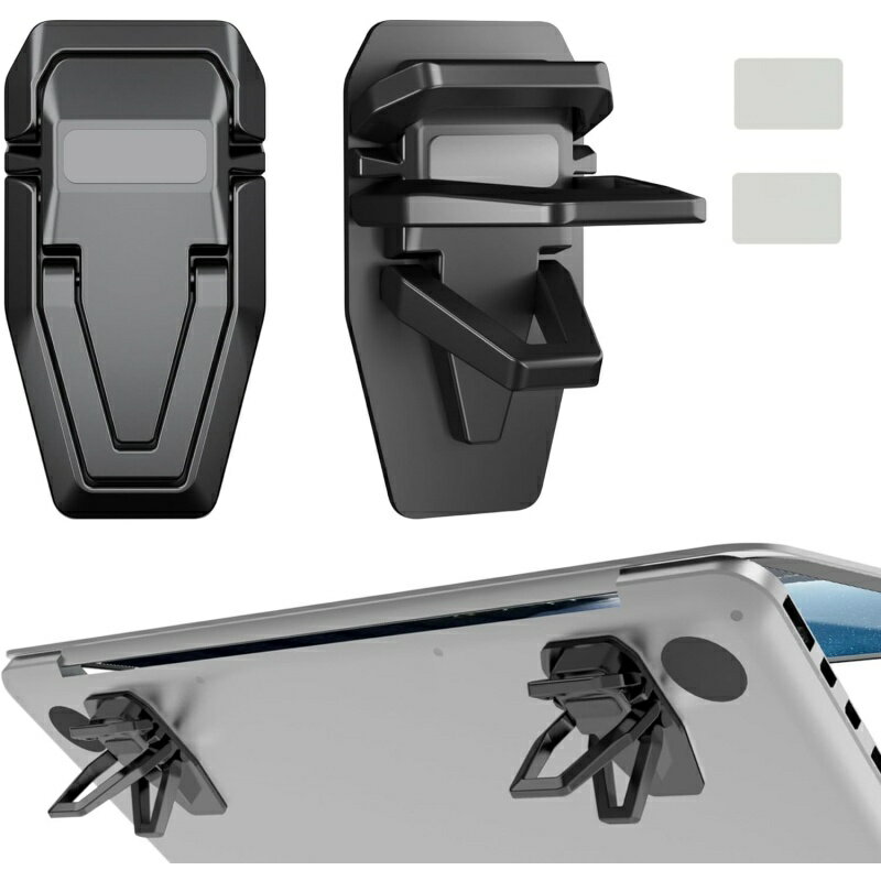 【最短翌日着】ノートパソコン スタンド ノート PC スタンド macbook パソコン ホルダー 冷却パッド 貼り付け 折り畳み 人間工学 四段階調 亜鉛合金製 冷却 放熱 滑り止め 軽量 持ち運びに便利