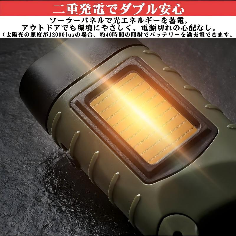 ソーラー＆手回し 懐中電灯 LED3灯 小型 生活防水 カラビナ付き 防災 キャンプ アウトドア 非常用 停電対策 充電不要 ダブル発電 ソーラーライト, ソーラー懐中電灯, ソーラー手回し, 手回し発電, ダイナモライト, 非常用ライト, 防災グッズ, 防災ライト ringo0812-10012907 VOOPH サンプル画像3