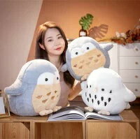 乐天商城 - 【新生活応援】フクロウ ぬいぐるみ 45cm ふわふわ グレー＆ホワイト 選べる2色 かわいい ギフト 女生 彼女 プレゼント 誕生日 入学祝い 入社祝い