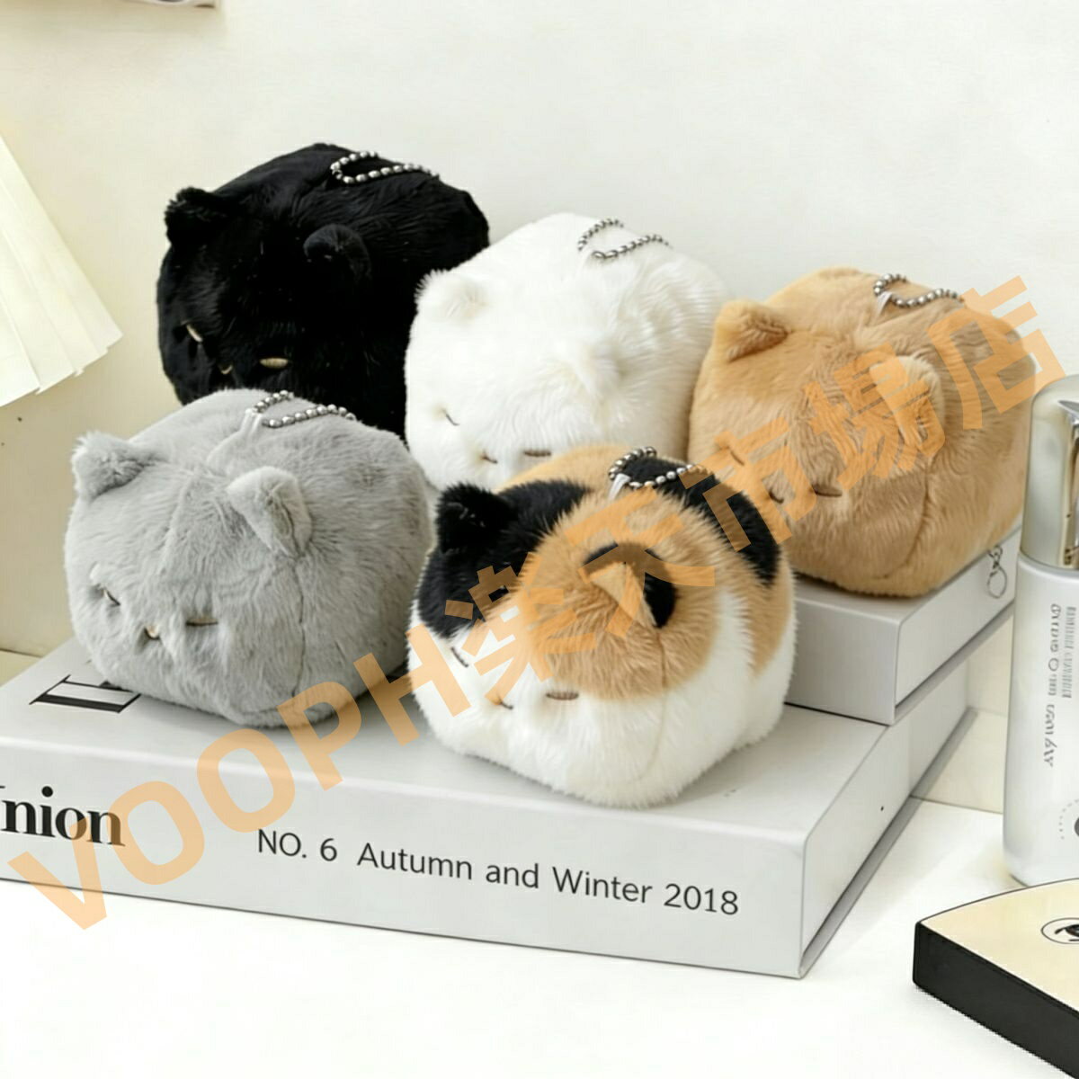 乐天商城 - 猫 ぬいぐるみ マスコット キーホルダー 5種 約10cm 短毛 ボールチェーン付き かわいい 動物 バッグチャーム プレゼント 女性 学生