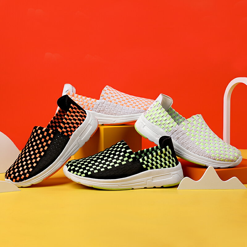 スニーカー 子供用 超軽量 夜光る 織りスニーカー 通気性 履きやすい 18~23cm