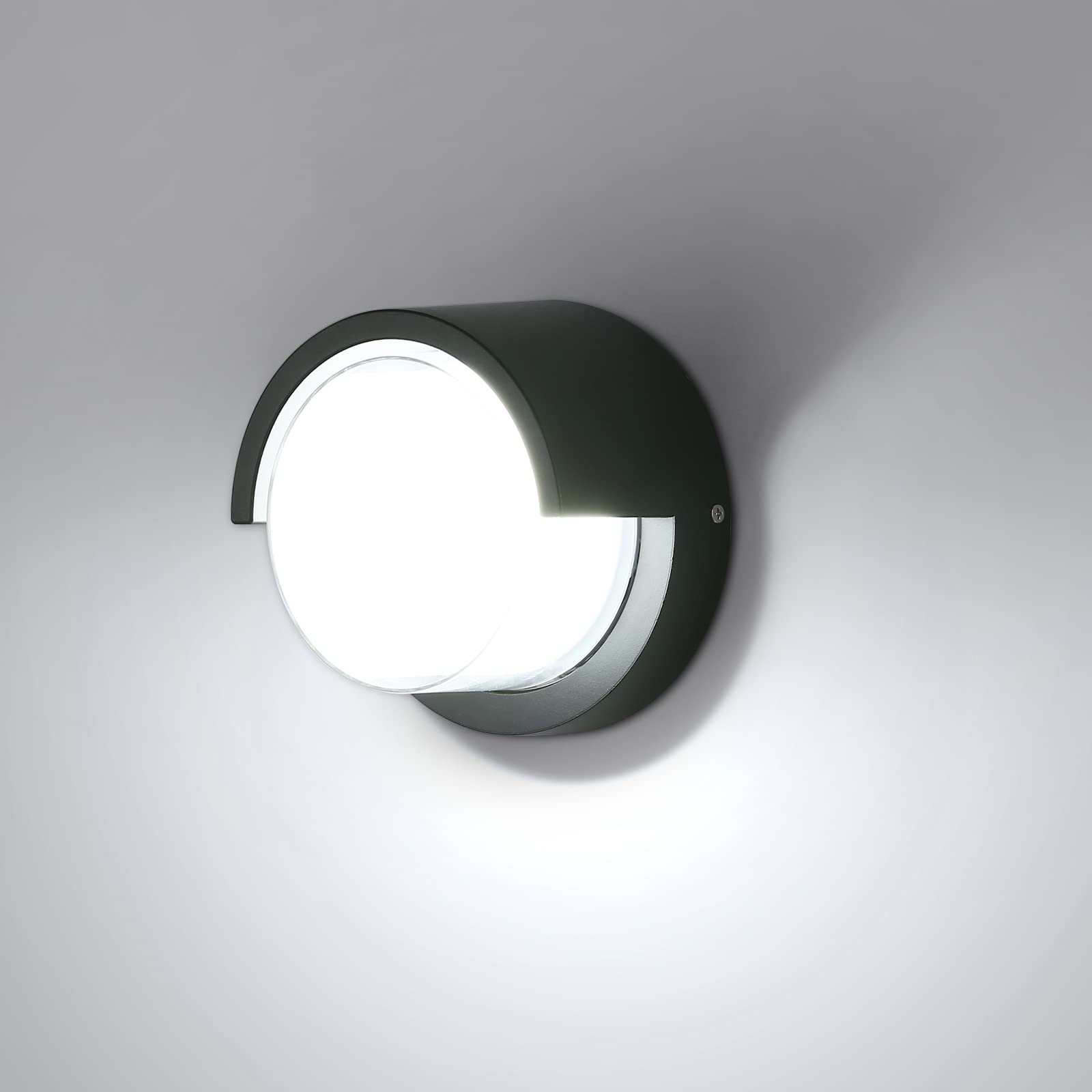 LED玄関灯 門柱灯 ウォールランプ 壁掛け照明 ガーデンライト 防犯ライト 電源直接式 勝手口 IP65防水 工事必要 12W 壁直付型 円型 昼白色ガーデン/階段/廊下/庭園/倉庫/装飾照明 壁掛け灯 屋外屋内兼用