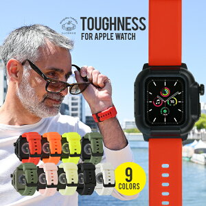 アップルウォッチ バンド シリコン ベルト apple watch series SE 6 5 4 対応 耐衝撃 耐水 防塵 撥水 ウォータープルーフ メンズ Men's レディース サードパーティー 40mm 44mm band タフネス Toughness