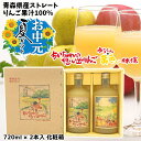 お中元 夏 ギフト 青森県産 りんごジュース ストレート 果汁 100% ちいちゃんの想い出りんご ゆうくんの黄色い林檎 瓶720ml×2本入 化粧箱 送料無料 包装無料 熨斗無料 贈り物 贈答 御中元 慶事 弔事 熨斗 ふじ こだわりブレンド りんご本来の味
