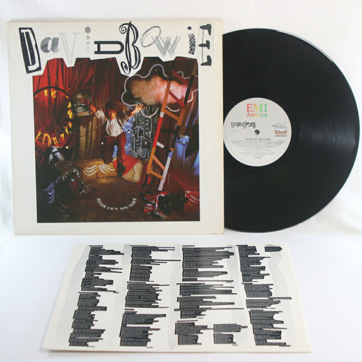 Rakuten - 【海外直輸入中古品】英LP David Bowie Never Let Me Down UKオリジナル盤 初期プレス 英国盤 Stereo ステレオ 歌詞付インナースリーブ デイビッドボウイ レコード