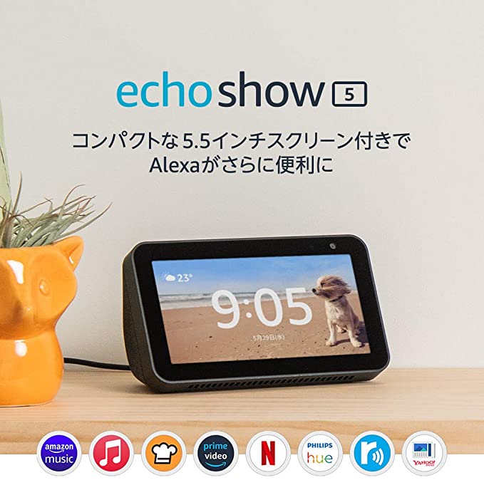 Echo Show 5 (エコーショー5) スマートディスプレイ with Alexa、チャコール