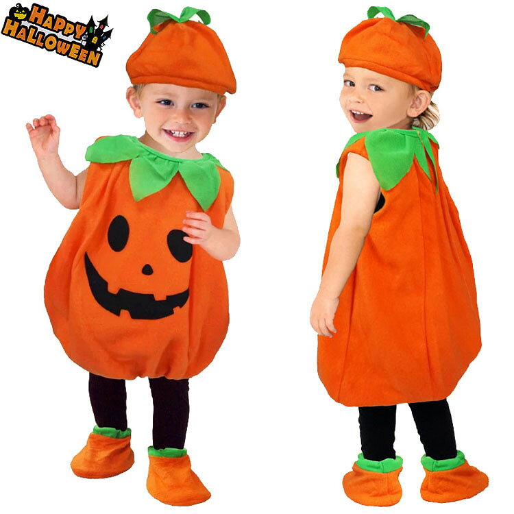 乐天商城 - 【ジャックオーランタンカバー、帽子、ソックスの3点セット】ハロウィン 衣装 子供 ハロウィン コスプレ 仮装 かぼちゃ パンプキン パーティーグッズ イベント用品 ベビー 赤ちゃん キッズ こども 男の子 女の子 パーティーグッズ 80 90 100 110 120RTACSM