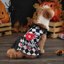 犬 ハロウィン 仮装 ワンピース チェック柄 ハロウィン コスプレ 目玉 髑髏 犬の服 ハロウィーン ペットウエア コスチューム コスプレ 骸骨 悪魔 ペットの服 ネコ デビル 小型犬 中型犬 可愛い コスプレ衣装 面白い 写真 撮影道具 おしゃれ 変身グッズ お化け 文化祭