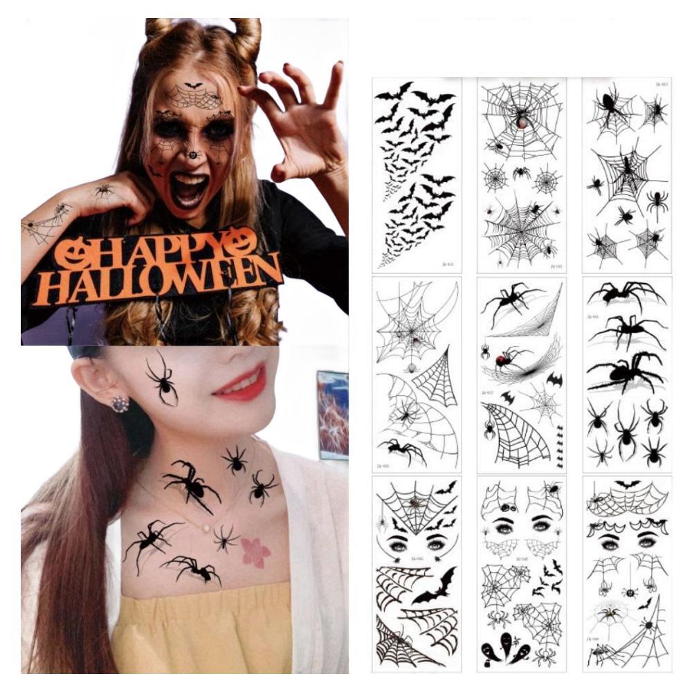 【ブラックフライデーP10倍!】フェイス タトゥシール ハロウィン 全20種類 タトゥー シール 顔 メンズ レディース 仮装 入れ墨 ステッカー 大人 ボディ...